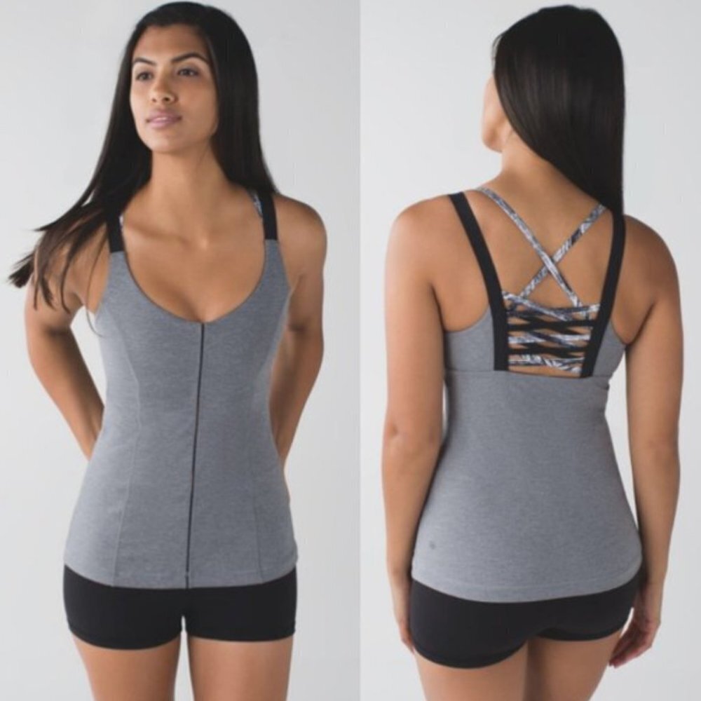 Lululemon Hot To Street Tank Top Heathered Slate / Slate Size 4